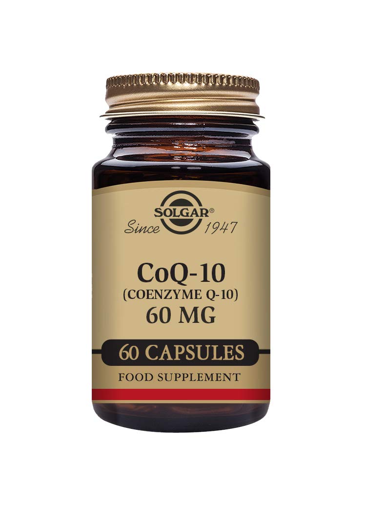 Solgar CoQ-10 (Coenzyme Q-10) 60 mg Vegetable Capsules - Pack of 60 - for Busy Schedules and Over 50s - Helps Cell Regeneration - Vegan and Gluten Free 60 count (Pack of 1)