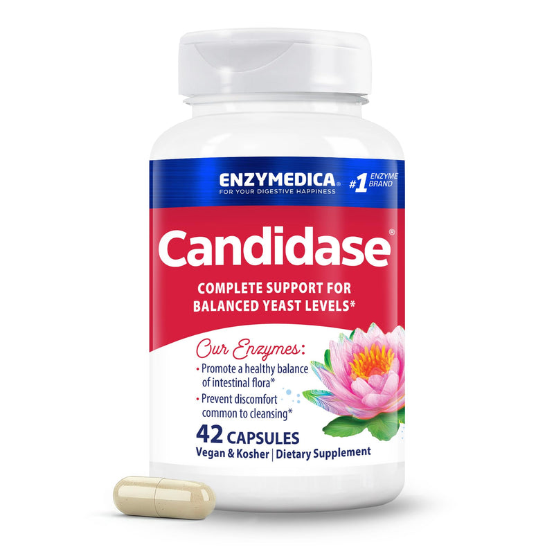 Enzymedica, Candidase, Yeast Balance, Dietary Supplement, Enzyme Support, 42 Capsules, Vegan, Gluten-Free, Soy-Free, Non-GMO