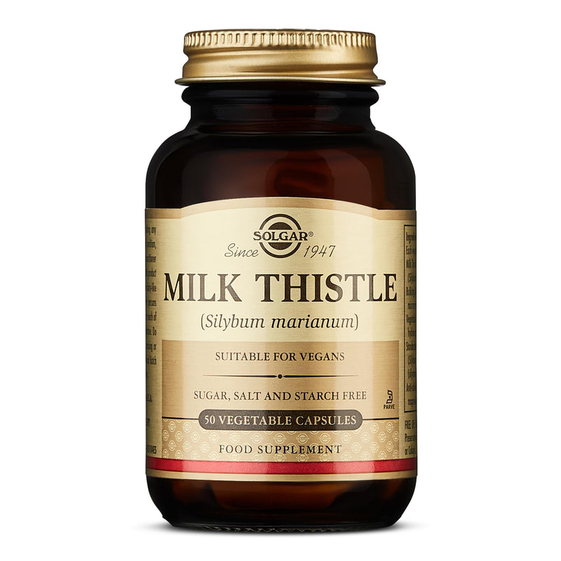 Solgar Milk Thistle 100 mg Vegetable Capsules - Pack of 50 - Liver Support Herbal Supplement - Supports Detoxification and Antioxidant Protection