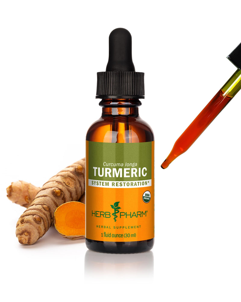 Herb Pharm Certified Organic Turmeric Liquid Herbal Extract 30ml | Traditionally Used for Multi-System Support & Wellbeing | Herbal Food Supplement 30 ml (Pack of 1)
