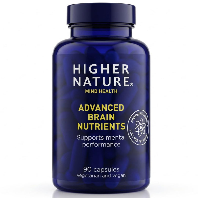 Higher Nature - Advanced Brain Nutrients - Aids Memory & Concentration - Supports Nervous System - Gluten Free - Vegan & Vegetarian - 90 Capsules Unflavoured 90 count (Pack of 1)
