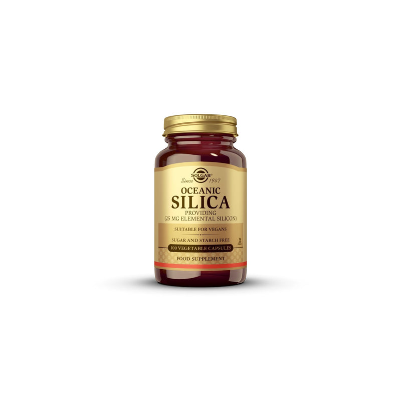 Solgar Oceanic Silica 25 mg Vegetable Capsules - Pack of 50 - Mineral Food Supplement - Supports Hair, Skin, Nails and Connective Tissue - Vegetarian