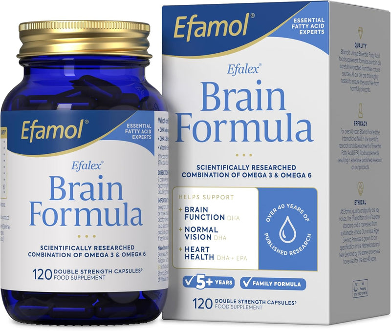 [Australia] - Efamol Efalex Brain Formula | 240 Easy to Swallow Capsules | Omega 3 DHA + EPA & Omega 6 GLA + AA | Family Formula suitable from 5+ 