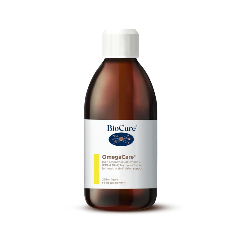 BioCare OmegaCare - Liquid Fish Oil with Sweet Orange Oil - EPA and DHA Support Normal Function of the Heart & Vision Support - Providing Optimum Levels of Essential Fatty Acids - 225 ml