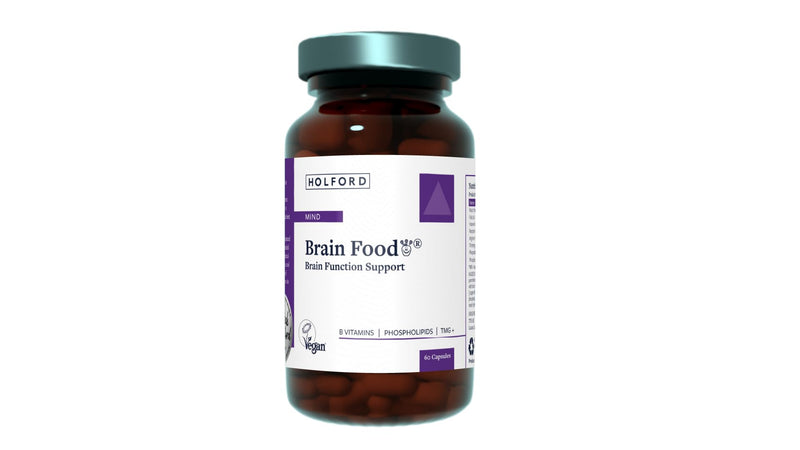 Patrick Holford Brain Food Supplement/Brain Function & Mental Performance Support/with 8 Nutrients Supports Neurotransmitters & Psychological Function/Vegan / 60 Capsules/for Women & Men