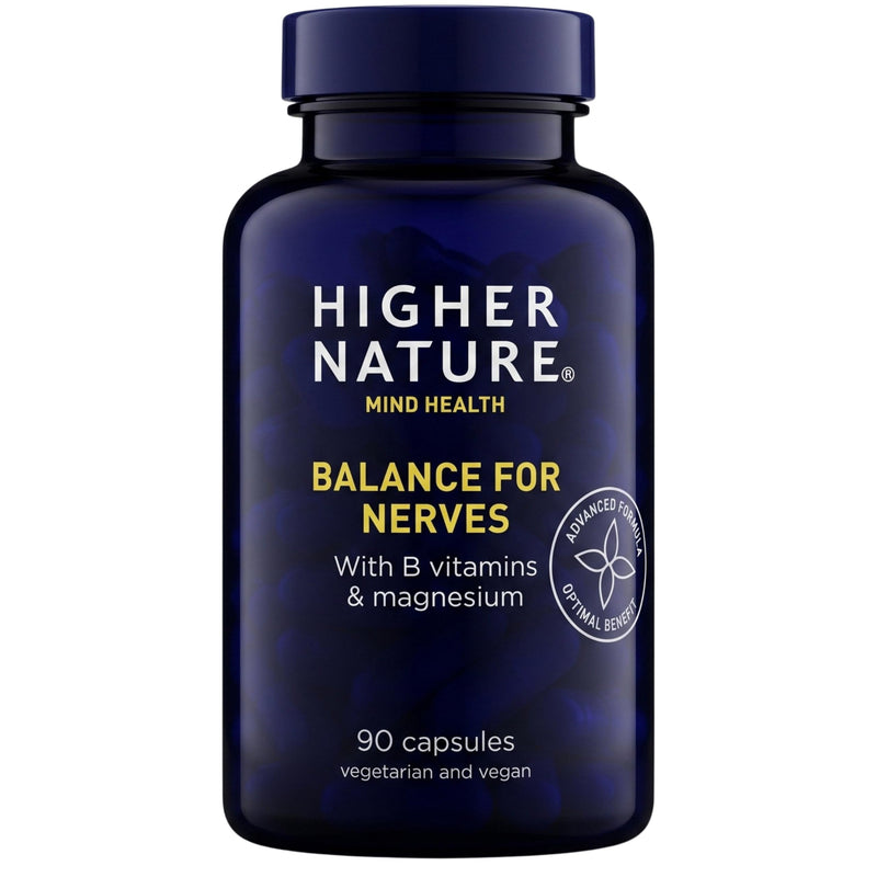 Higher Nature - Balance for Nerves - B Vitamins & Magnesium - Supports The Nervous System - Vitamins B3, B6 & B12 - Vegetarian & Vegan - 90 Capsules 90 count (Pack of 1)