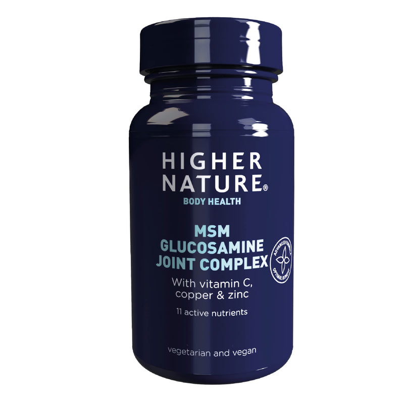 Higher Nature - MSM Glucosamine Joint Complex - Vitamin C, Copper, Zinc & Botanical Complex Tablets for Women & Men - Vegetarian & Vegan - 90 Tablets 90 count (Pack of 1)