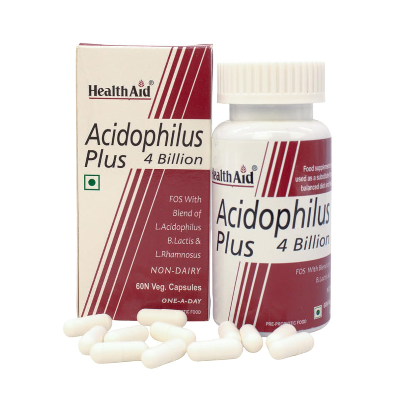 HealthAid Acidophilus Plus 4 Billion - 60 Vegicaps 60 count (Pack of 1)