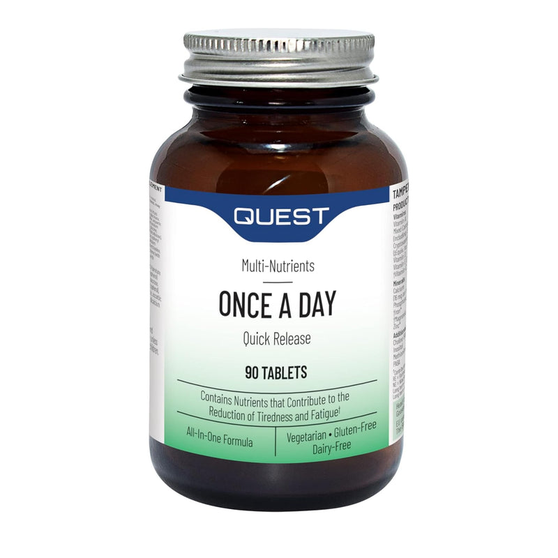 Quest - 90x Once A Day Multivitamins and Minerals Supplements. Daily Vitamins for Men & Women to Support and Boost Overall Well Being. Vitamins C, D, B, Iron, Magnesium, Zinc and More (1 Pack) 90 count (Pack of 1)