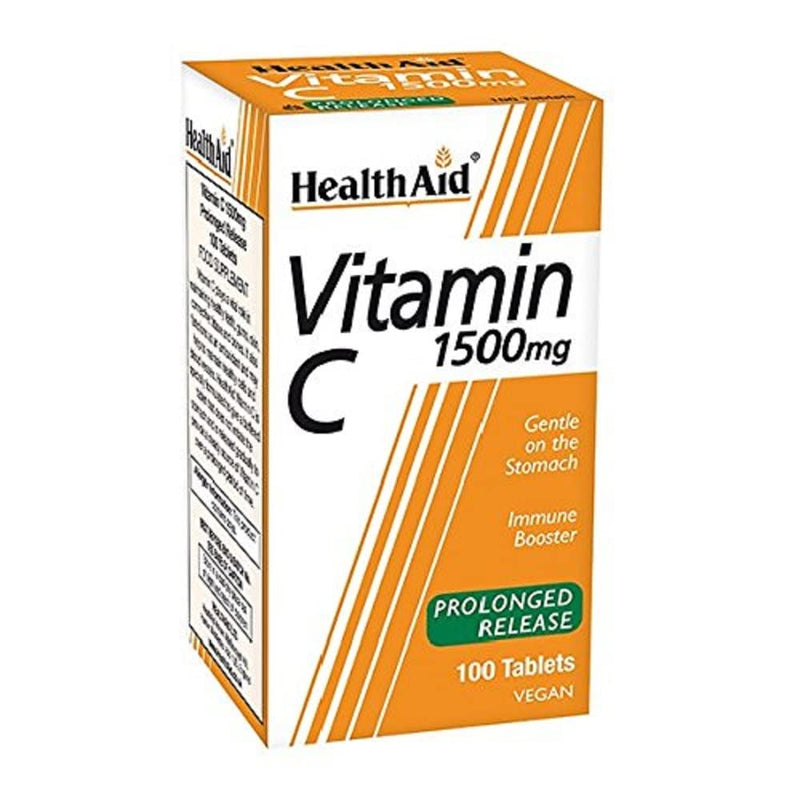 HealthAid Vitamin C 1500mg - Prolong Release - 100 Vegan Tablets 100 count (Pack of 1)