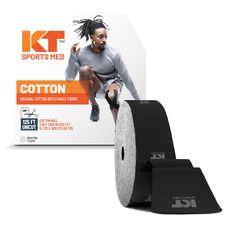 KT Tape Original, Uncut, 125 Feet, Cotton 38.1 m Black
