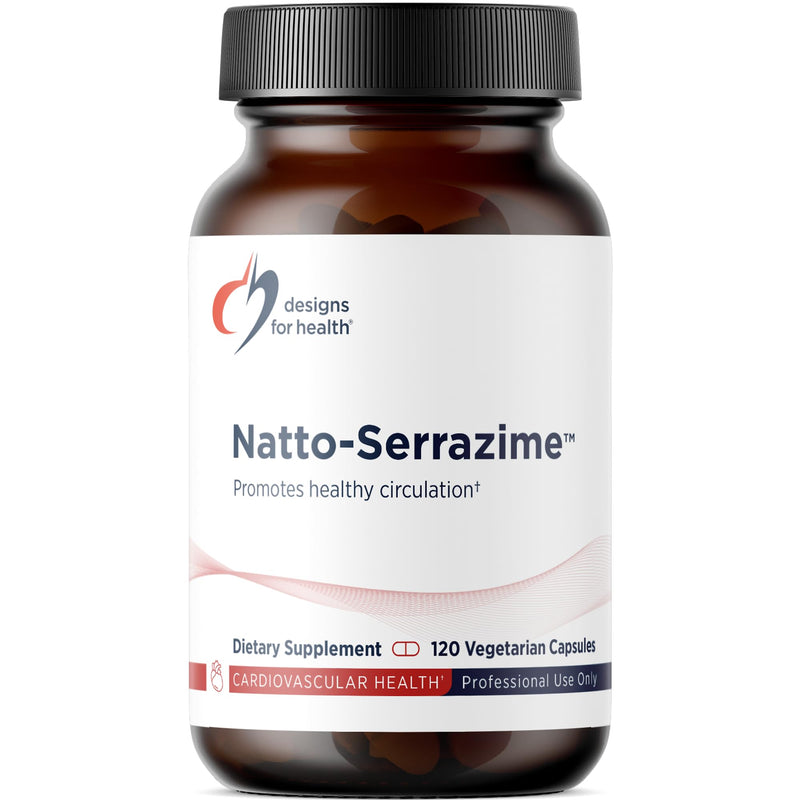 Designs for Health Natto-Serrazime - Nattokinase with Serrapeptidase - Natto-Serrazime & Proteolytic Enzymes - Enzyme Blend, Vegetarian Friendly, Non-GMO, Dairy Free - 120 Capsules