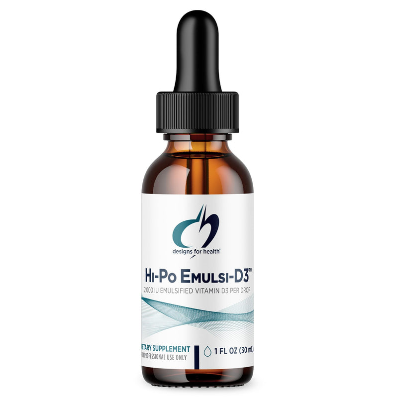 Designs for Health Hi-Po Emulsi-D3 - Vitamin D Drops - High Potency Liquid Vitamin D3, 2,000 IU per Drop - Bones, Teeth & Immune Support - Vegetarian, Non-GMO, Gluten Free, Dairy Free - 30 ml