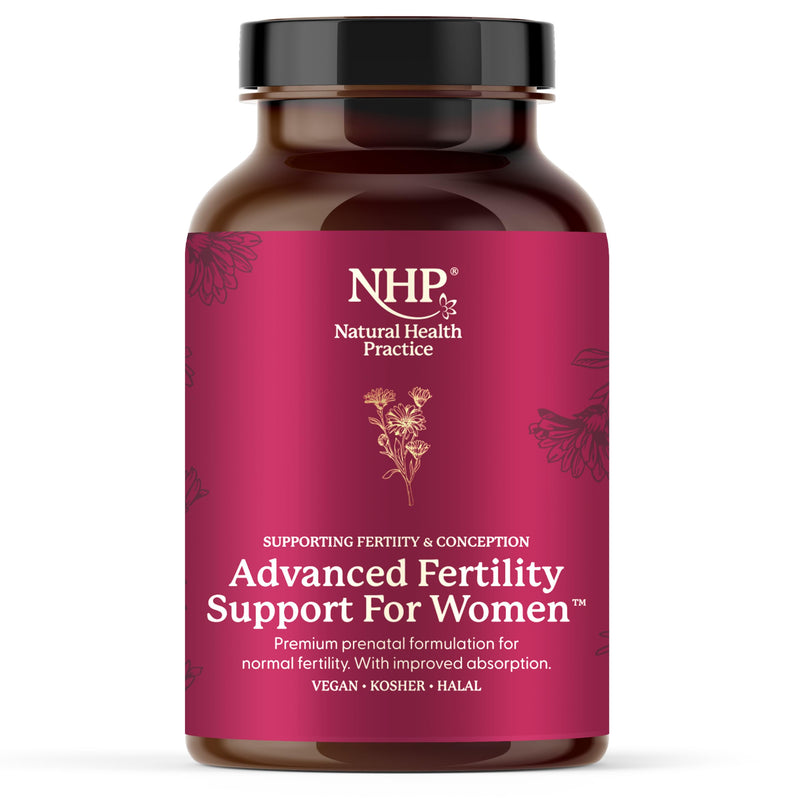 NHP Advanced Fertility Support for Women - Nutrients for Conception, IVF Support & Pregnancy, Scientifically Formulated with Active Vitamins & Minerals for Optimal Fertility Health 60 Vegan Capsules