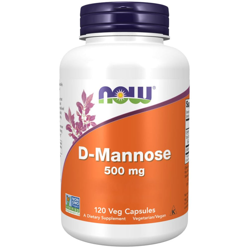 Now Foods, D-Mannose, 500mg, 120 Vegan Capsules, Lab-Tested, Gluten Free, SOYA Free, Vegetarian
