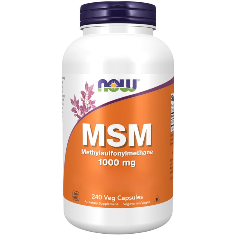 Now Foods, MSM, 1.000mg, 240 Vegan Capsules, Lab-Tested, Sulphur, Gluten Free, SOYA Free, Vegetarian