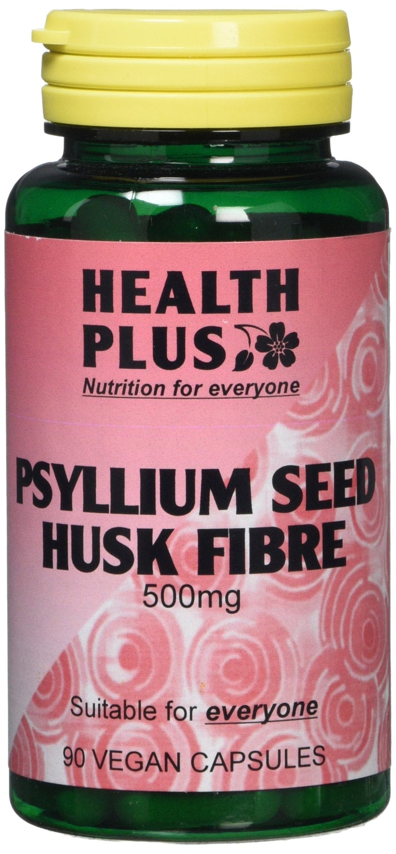 Health Plus Psyllium Seed Husk Fibre 500mg : Digestive Health Supplement : 90 Gelatin Free Capsules, in a planet-friendly 99% recycled pot