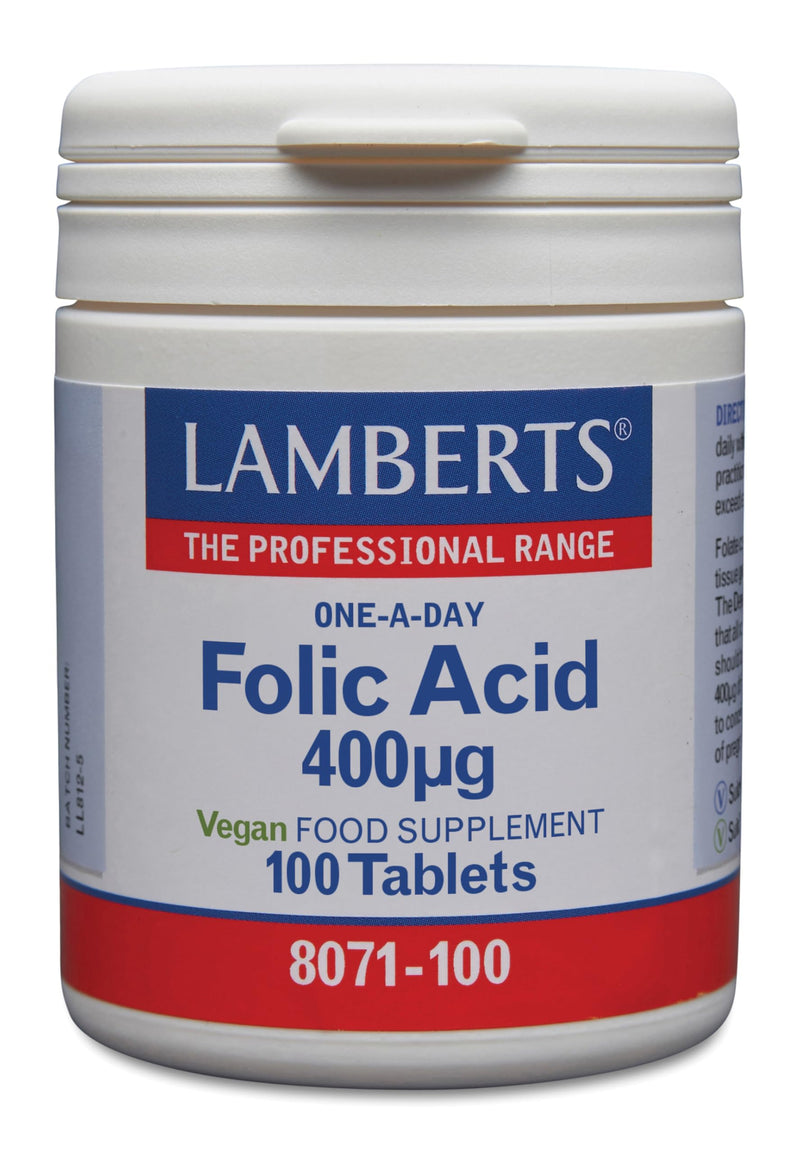 Lamberts Folic Acid 400 mcg 100 Tablets