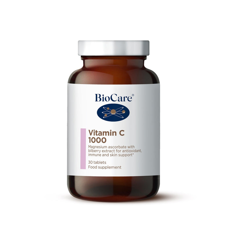 BioCare Vitamin C 1000 - High Potency Low Acid Vitamin C with Bilberry Extract for Immune, Skin and Antioxidant Support - 30 Tablets 30 count (Pack of 1)