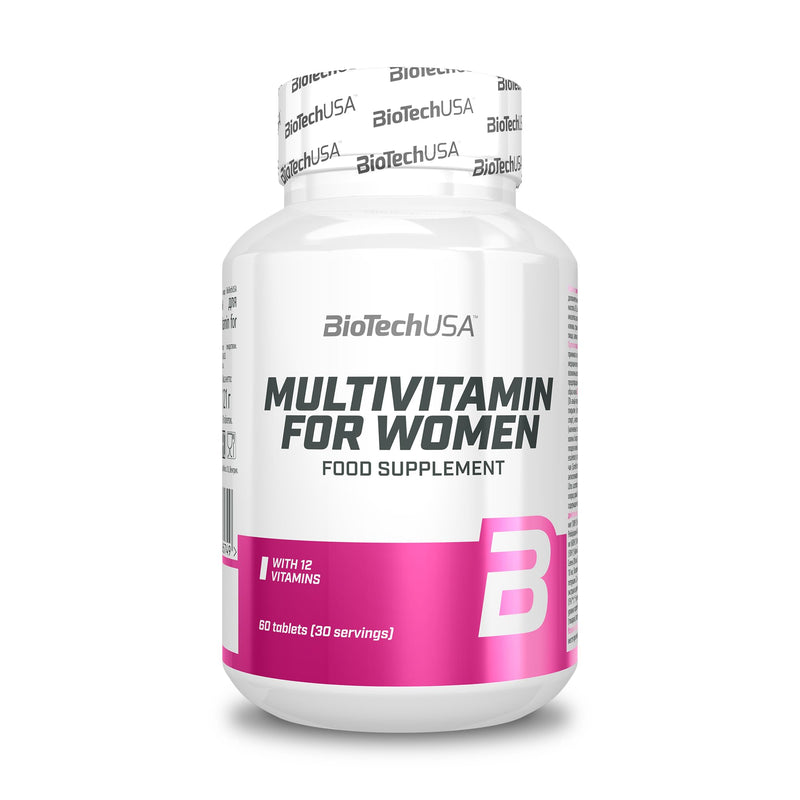 BioTechUSA Multivitamin for Women | 12 Vitamins + 11 Minerals | Energy, Bones, & Immune Support | Antioxidant Boost, 60 Tablets
