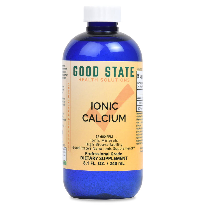 Good State | Ionic Calcium | Natural | Nano Sized Mineral Technology | Professional Grade | Supports Healthy Bones, Tendons & Ligaments | 96 Servings at 400 mg | 8 Fl oz Bottle