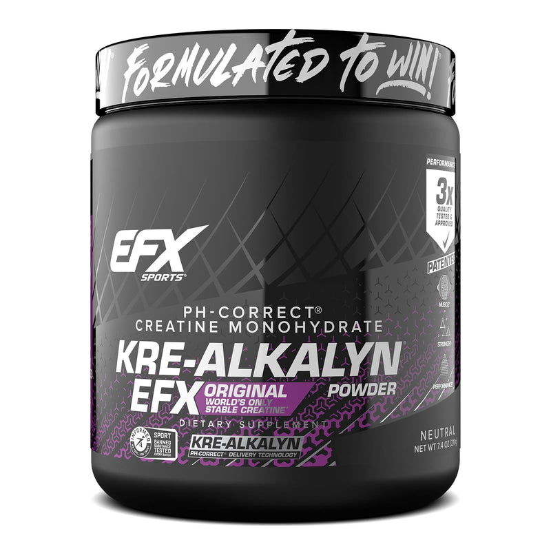 EFX Sports Kre-Alkalyn EFX Powder | pH Correct Creatine Monohydrate Powder Supplement | Strength, Muscle Growth & Performance | 140 Servings (Unflavored)