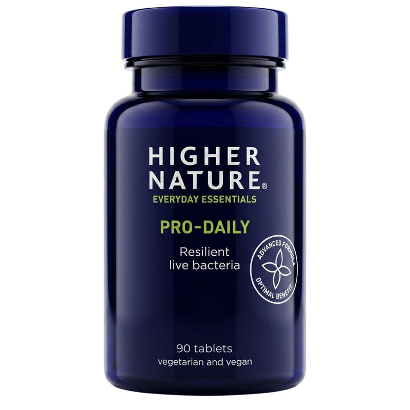 Higher Nature - Pro-Daily - Probiotic & Prebiotic - FOS - for Gut Health - Probiotics for Women & Men - Gluten Free - Vegan & Vegetarian - 90 Tablets 90 count (Pack of 1)