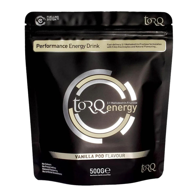 TORQ Flavoured Electrolyte Powder - Natural Vanilla Pod Isotonic Hydration Powder with Electrolytes Drink | Fast Delivery Energy Drink with High Carbohydrates and Sodium | 15 Single Servings 15 Servings - 500g