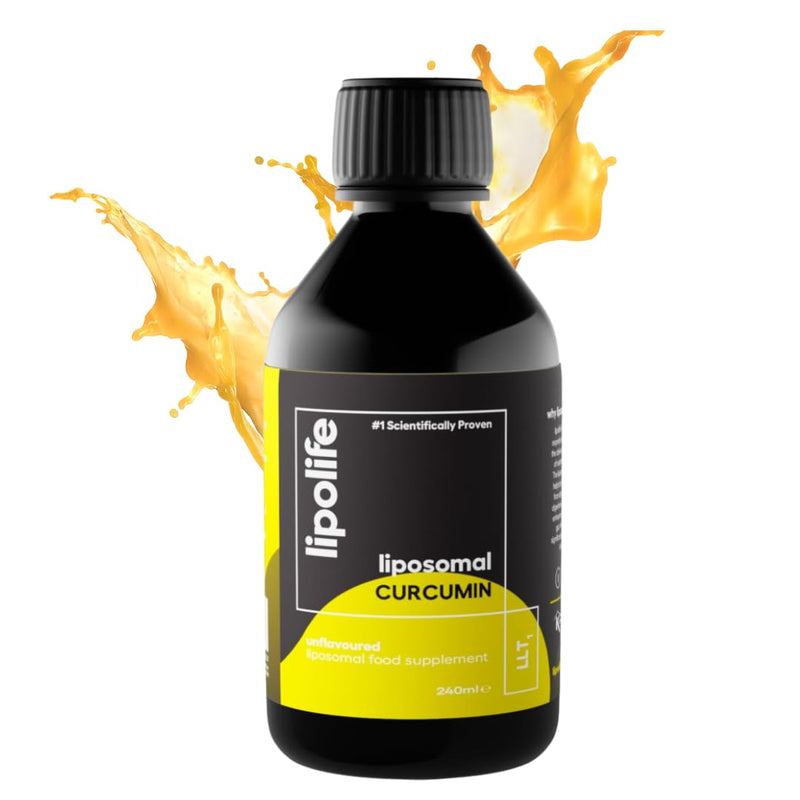 Liposomal Curcumin C3 Complex 240ml – LLT1 High Absorption Liquid Curcumin Supplement for Joint Support, Inflammation & Antioxidant Protection – Advanced Liposomal Delivery, 48 Servings, Lipolife Curcumin unflavoured