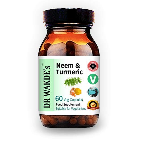 DR WAKDE'S Neem & Turmeric Capsules | 60 Veg Caps | Deep Detox | Skin Supplement | Plant-Based | Vegan | All Natural