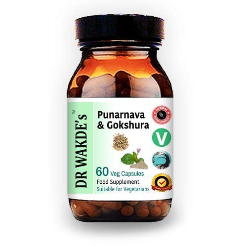 DR WAKDE'S Punarnava & Gokshura Capsules (60 Veg Caps, Promotes Healthy Urinary Flush, Ayurvedic Supplement, Vegan, Herbal, All Natural, Made in UK)