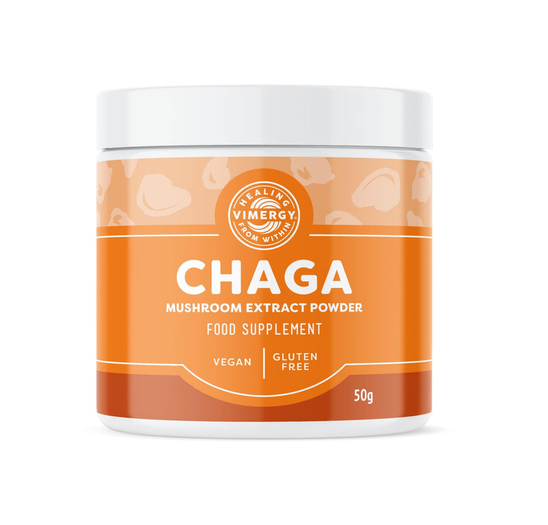 Vimergy Wild Chaga Mushroom Extract Powder, 33 Servings - Ideal in Chaga Tea, Coffee, Smoothies - Cardiovascular Support - Kosher, Vegan, No Gluten, Paleo - Pure Chaga, No Fillers (50g) 50 g (Pack of 1)