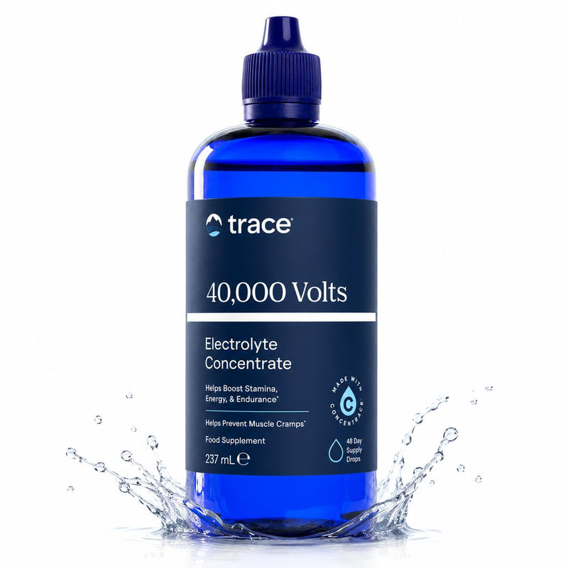 Trace Minerals 40,000 Volts - Supports Hydration, Energy, Muscles, Stamina, and Endurance - Liquid Multimineral and Electrolyte Concentrate with Ionic Magnesium, Sodium, Potassium (48 Servings)