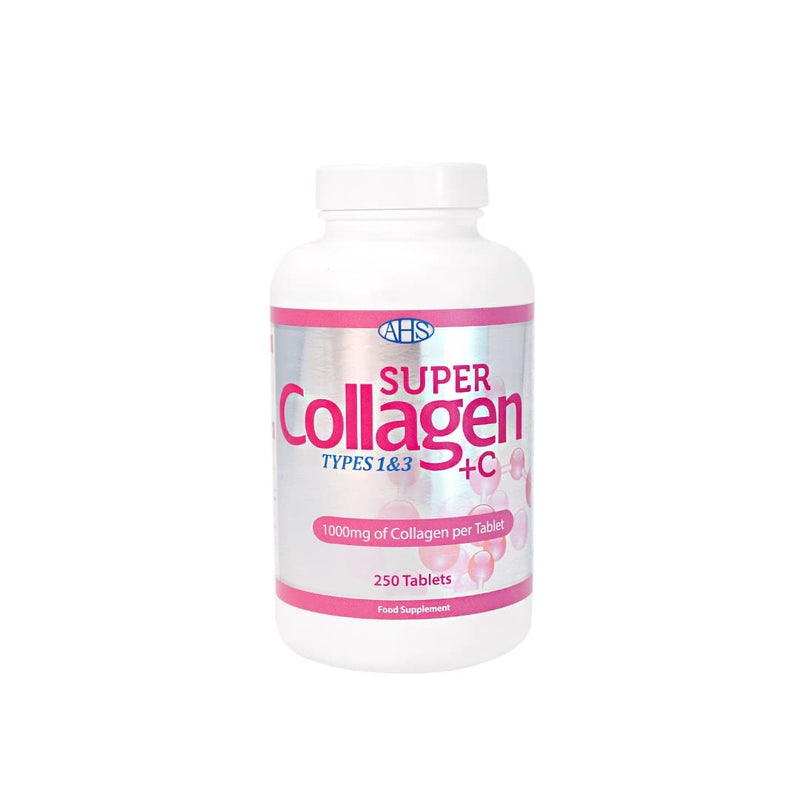 AHS Super Collagen Plus C Tablets - Pack of 250 Tablets (Also 120 + 90 Counts) 3 Sizes! 6000MG PER Serving with Added Vitamin C - Healthy Skin, Nails & Hair 250 count (Pack of 1)