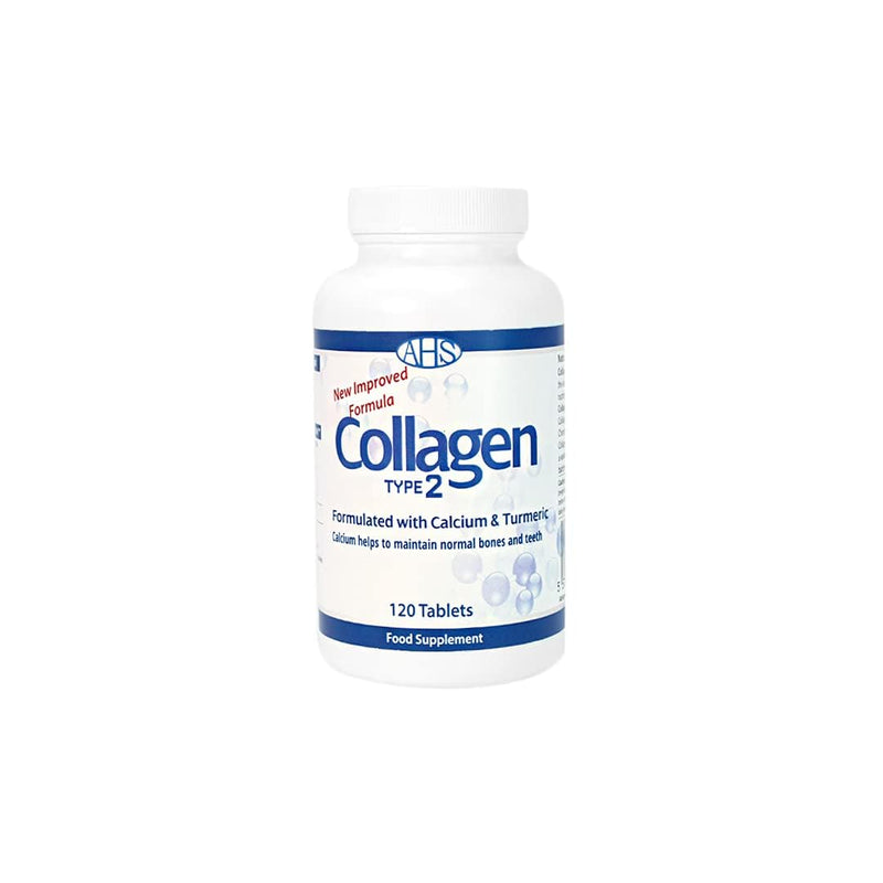 AHS Collagen Type 2 120 Tablets - 4500MG Per Day - Formulated with Calcium and Turmeric 120 count (Pack of 1)
