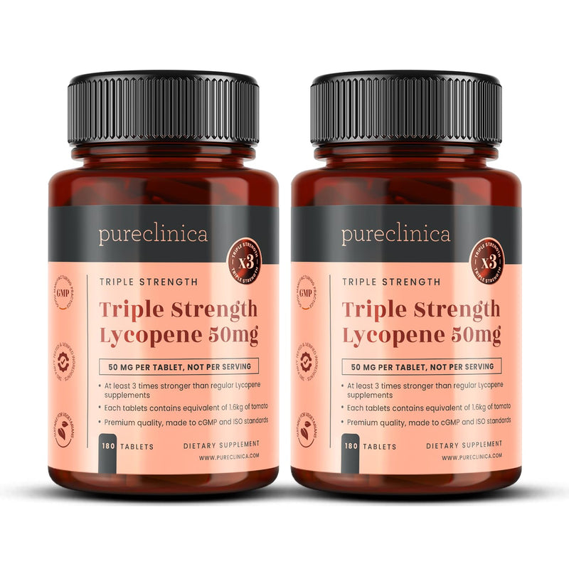 Lycopene 50mg – 360 Tablets (2 x 180) | 12 Month Supply | Triple Strength Antioxidant Supplement | High Potency Tomato Extract | Vegan, Non-GMO, Made in UK 180 count (Pack of 2)