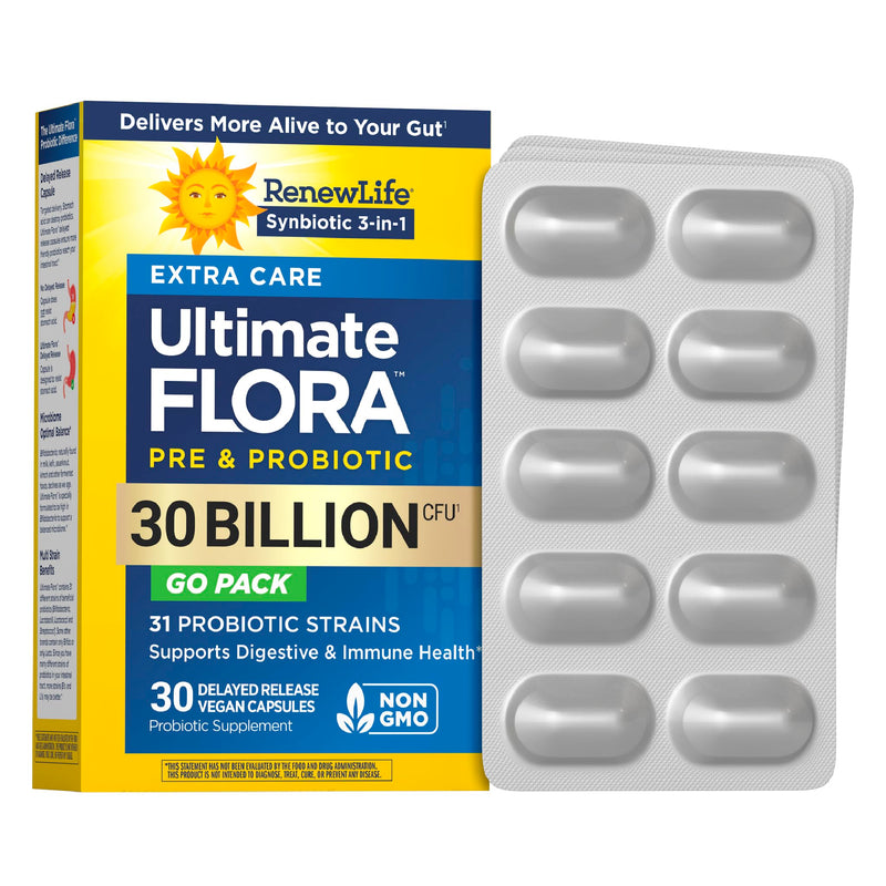 Renew Life, Extra Care, Ultimate Flora Probiotic, 30 Billion Live Cultures, 30 Vegetable Capsules