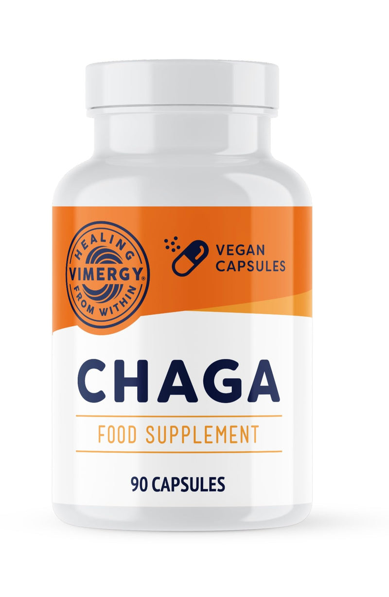 Vimergy Chaga Mushroom Capsules, 30 Servings - Real Mushroom Herbal Supplement for Cardiovascular Support - Kosher, Non-GMO, Gluten-Free, Vegan, Paleo - 100% Pure Chaga with Zero Fillers (90 Count)