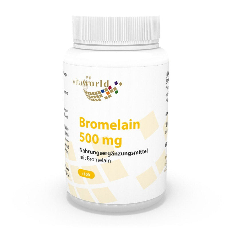 Vita World Bromelain 500Mg 100 Capsules Made in Germany Vegan