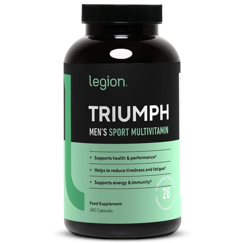 LEGION Triumph Daily Sport Multivitamin Supplement - Vitamins and Minerals for Athletes Helps with Energy for Sports & Bodybuilding Workouts - 240 Capsules, 30 Servings (Men) Men