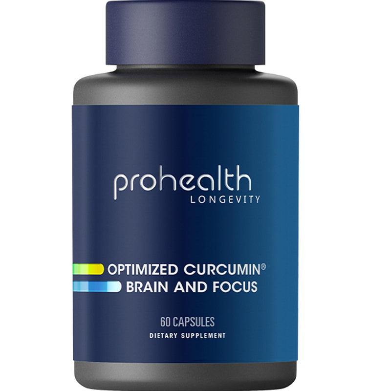 ProHealth Optimised Curcumin Brain & Focus Capsules - 60 Capsules - Turmeric Curcumin Supplement - Anti-Inflammatory Gluten Free