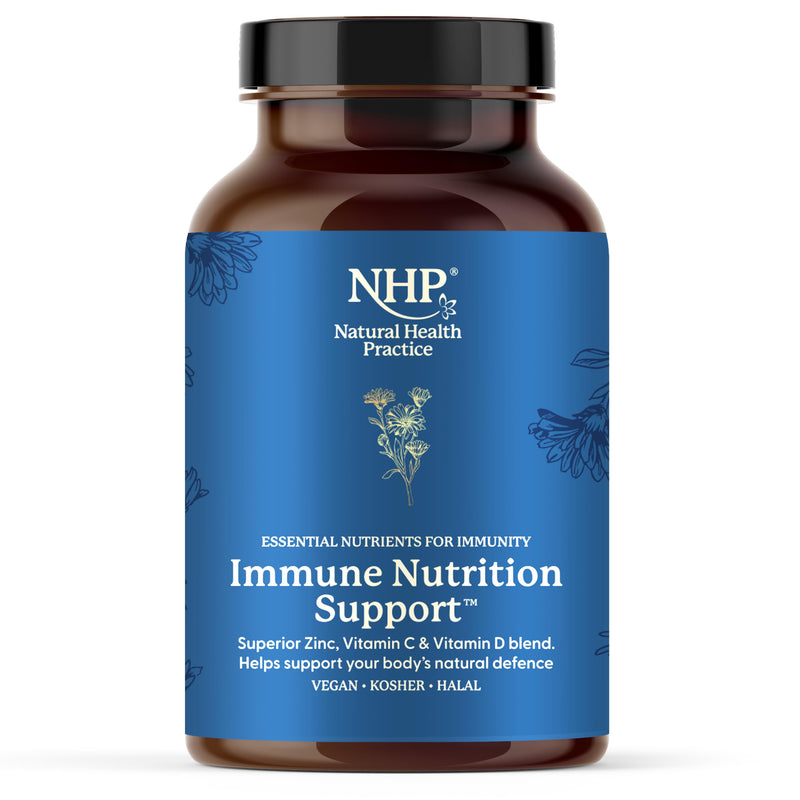NHP Advanced Immune Support Supplement 60 Vegan Capsules – Elderberry Mushroom Complex with Probiotics Vitamin D3 Zinc & Beta Glucans for Daily Defence Gut Health Energy & Wellness