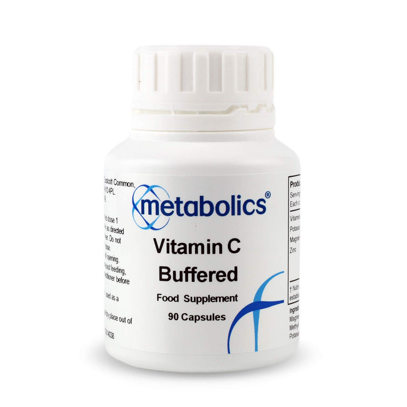 Buffered Vitamin C with Magnesium & Zinc – 90 Vegan Capsules for Immune, Collagen, Energy & Antioxidant Support