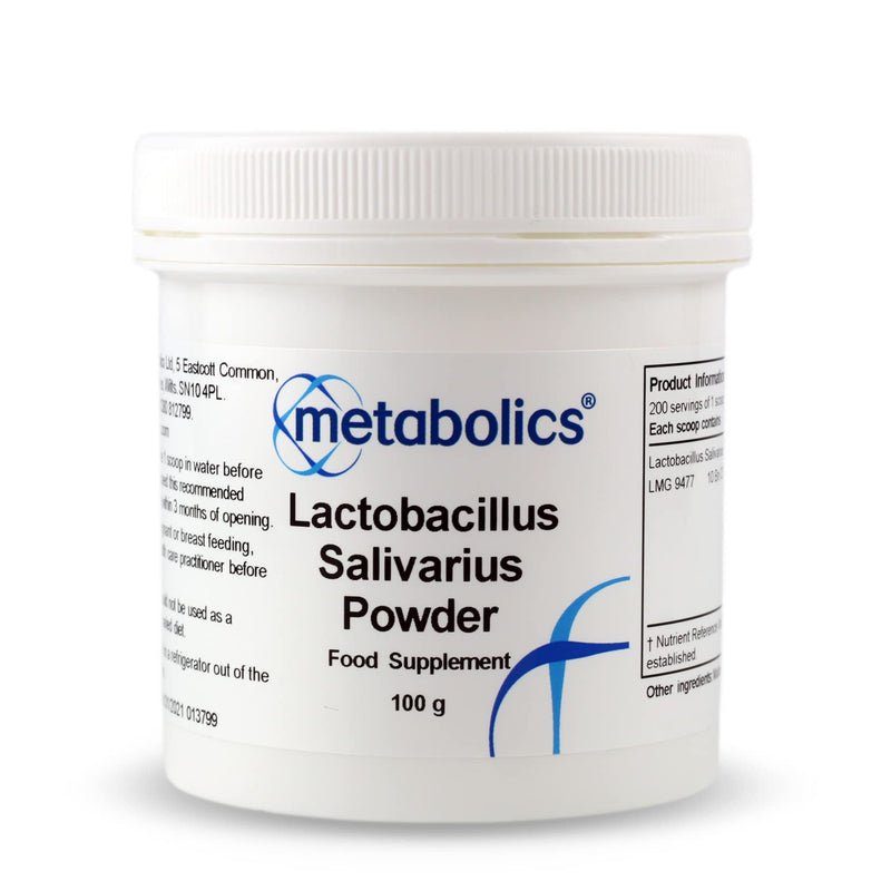 Lactobacillus Salivarius Powder 100g | High-Potency Probiotic | Supports Digestive & Immune Health | Vegan-Friendly | UK Made | Metabolics