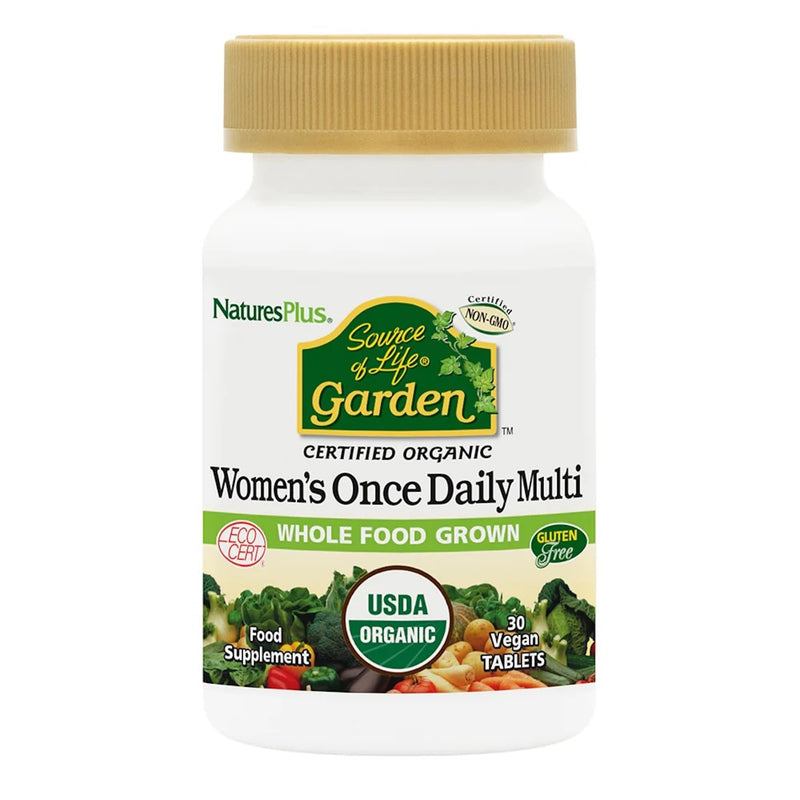 NaturesPlus Source of Life Garden Women's Daily - Organic Women Multivitamins Supplement, Energy and Immune Support - Iron, Vitamin D, Biotin, Maca and Cranberry - Vegan, Gluten Free - 30 Tablets 30 count (Pack of 1)