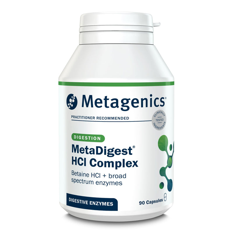 Metagenics MetaDigest HCI Complex - HCI + Broad Spectrum Digestive Enzymes - Supports Digestion - 90 Capsules