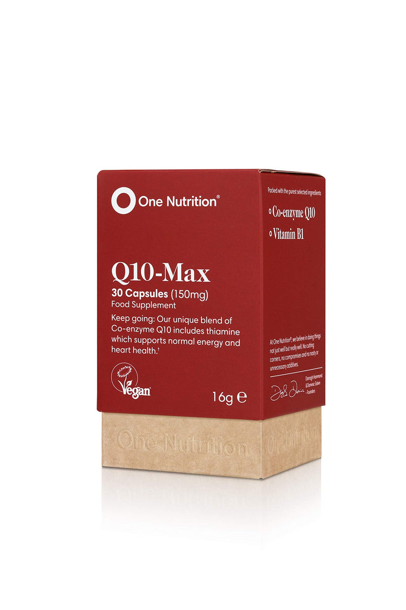 Q10-Max - Unique Combination of Coenzyme Q10 & Thiamine – Premium Ingredients – Supports Normal Energy & Heart Health – Suitable for Those Taking Statins - 30 Capsules – One a Day