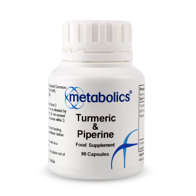 Turmeric with Piperine- Pot of 90 Capsules- Highly Bio Available Source of Curcumin, Supported with Piperine (Black Pepper) to Improve Absorption