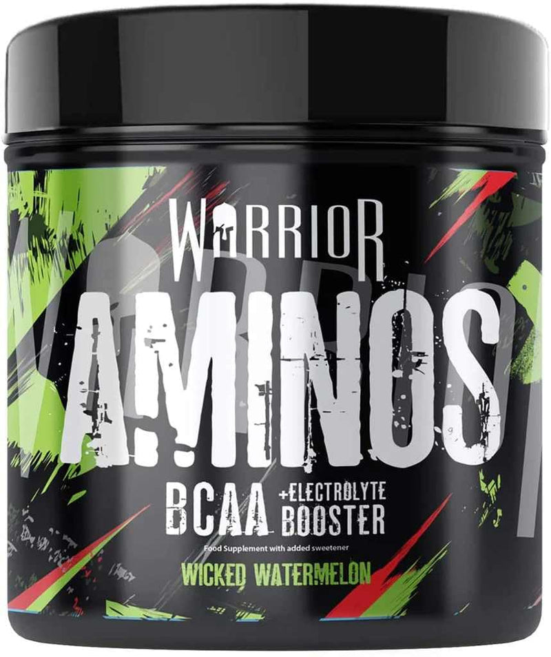 Warrior Aminos + Electrolyte Powder 360g - Amino Acid (BCAA) Hydration Formula for Performance & Recovery - Supplement for Intra or Post Workout - 30 Servings (Wicked Watermelon) Wicked Watermelon