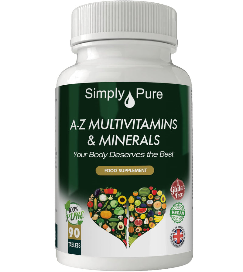 A-Z Multivitamins | 90 Tablets Providing Your Complete RDA of 30+ Important Vitamins & Minerals + Turmeric & Grape Seed Extract | Gluten Free | GM Free | Vegan